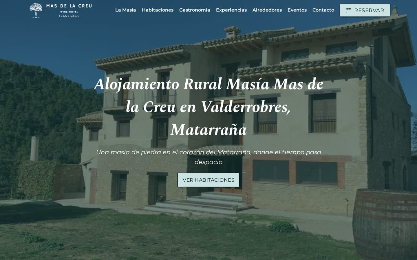 Captura de la web Casa Rural Mas de la Creu