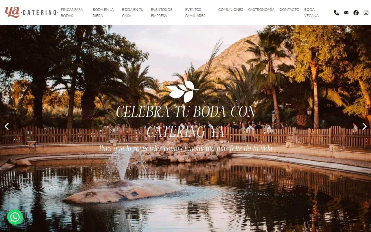 Captura de la web Catering Ya
