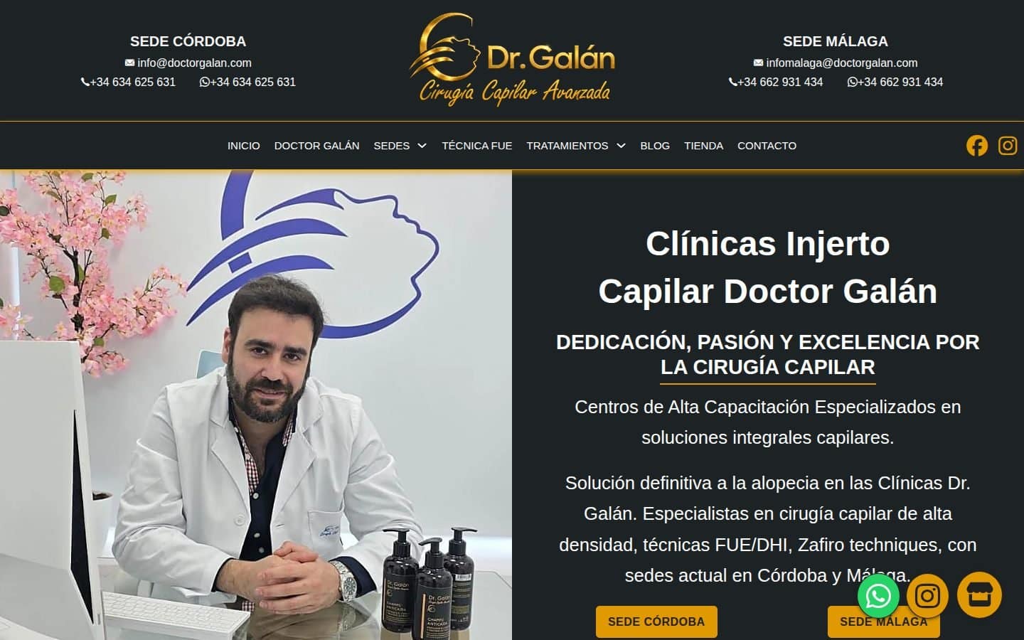 Captura de la web Doctor Galán