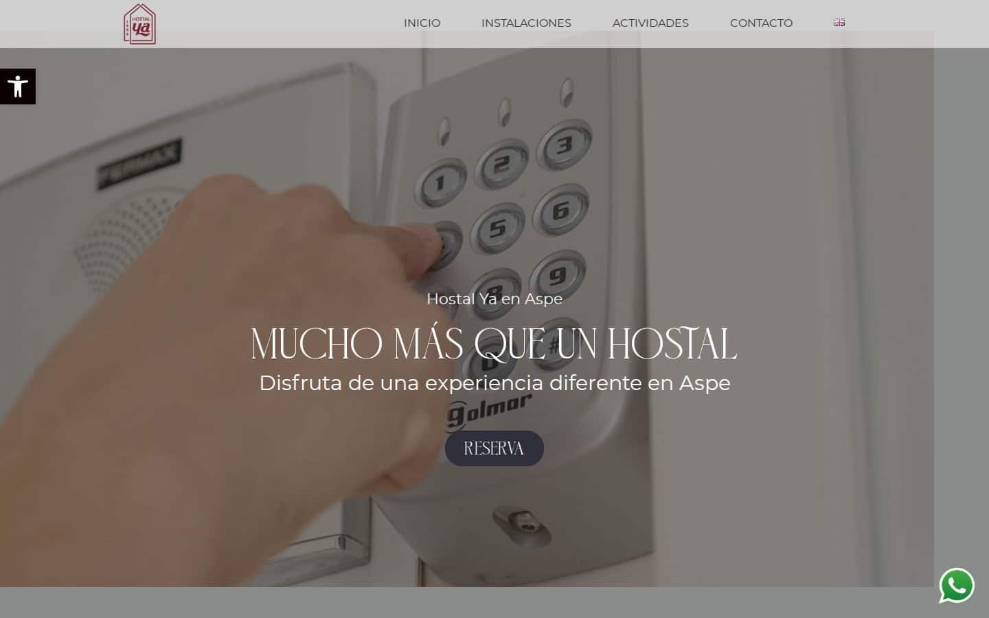 Captura de la web Hostal Ya