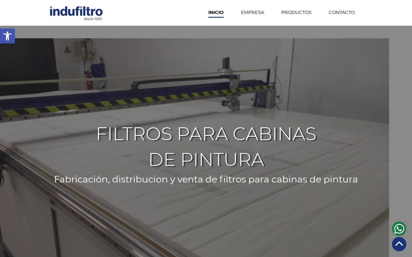 Captura de la web Indufiltro
