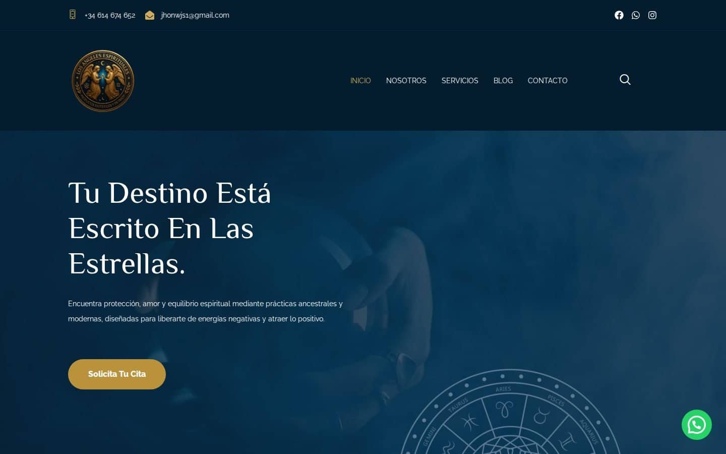 Captura de la web Los Ángeles Espirituales