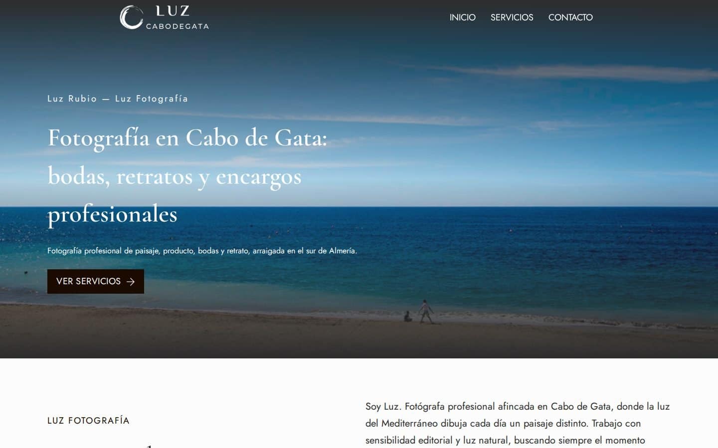 Captura de la web Luz Fotografía