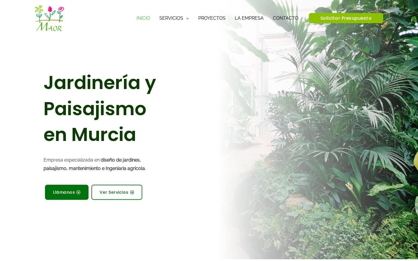 Captura de la web Maor Jardinería