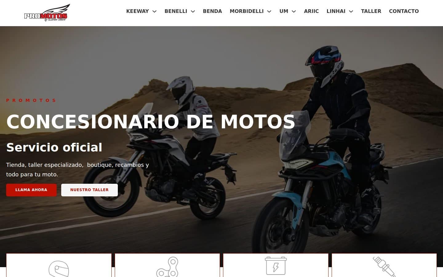 Captura de la web Promotos