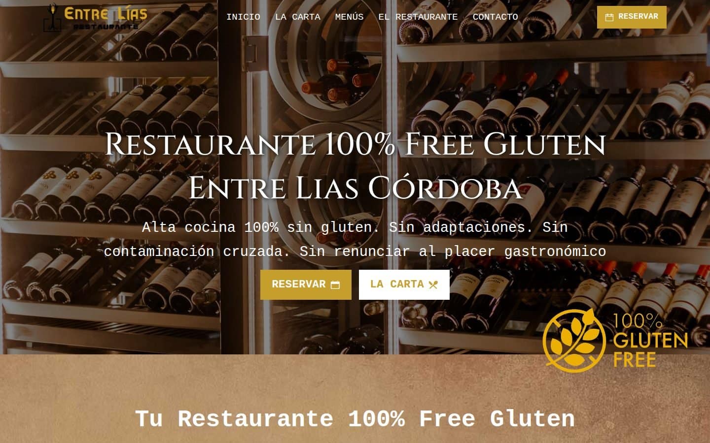 Captura de la web Restaurante Entre Lías