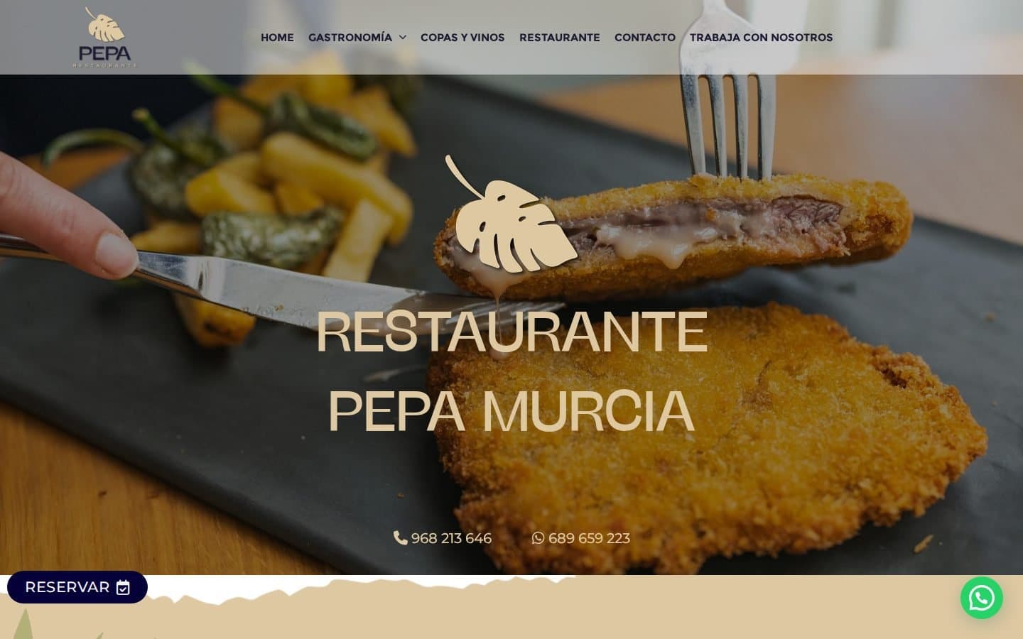 Captura de la web Restaurante Pepa
