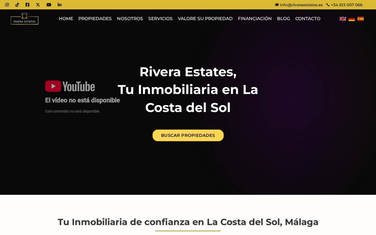 Captura de la web Rivera Estates