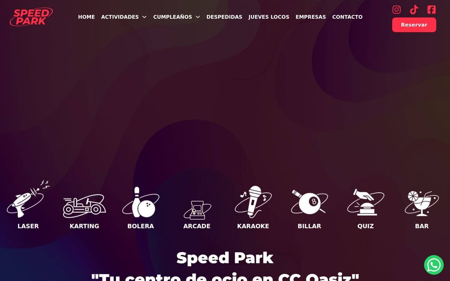 Captura de la web Speed Park