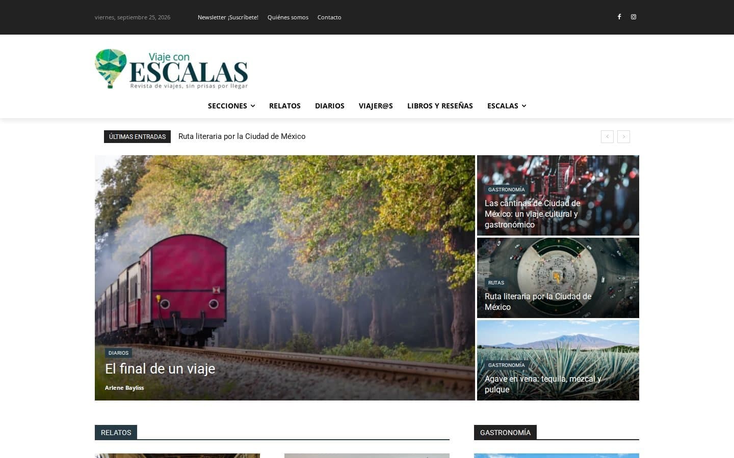 Captura de la web Viaje con Escalas